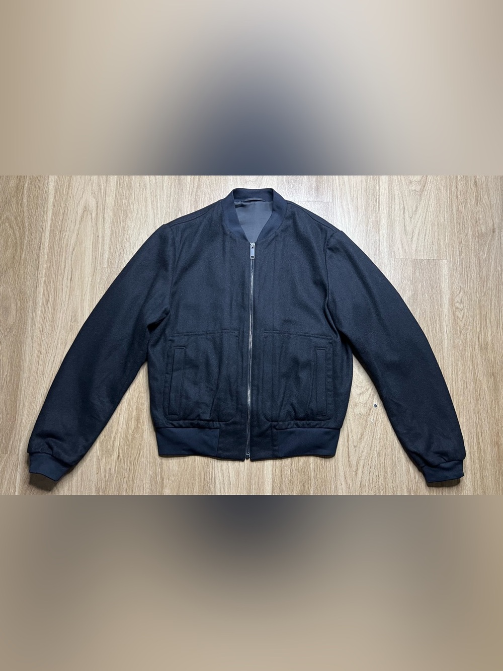 Alexander McQueen Wool Blend Bomber Jacket
Sz 50 (PTP 22.5) with Skull Jacquard